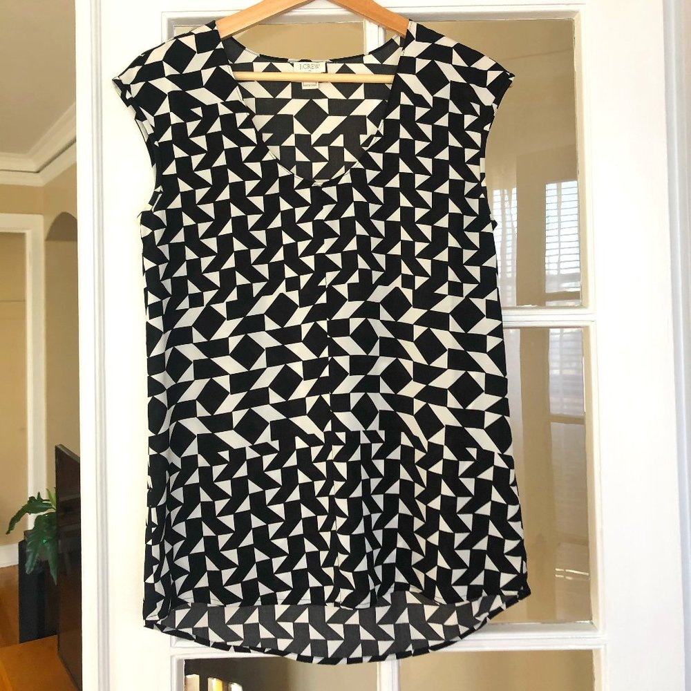 J Crew black and white top